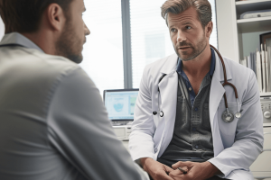 A doctor explaining MALS to a patient