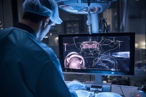 Surgeon performing laparoscopic procedure