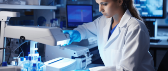 The laboratory technician analyzes the patient's DNA for genetic markers for celiac disease